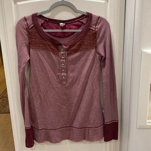 We The Free Henley Top XS maroon